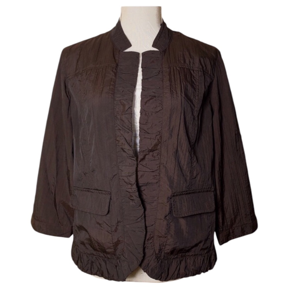 Chicos Lightweight Crinkle Jacket Womens Size 1 Spring